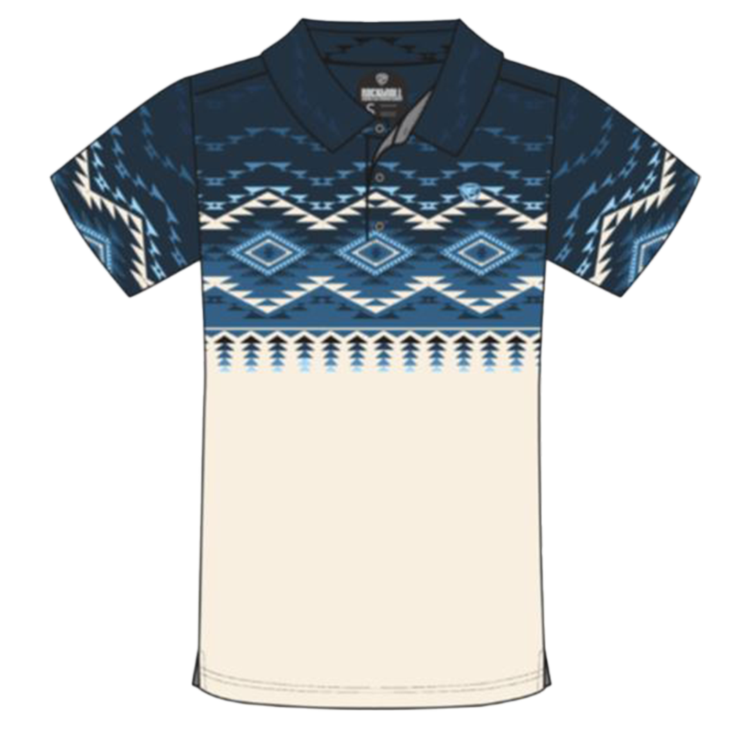 Rock & Roll Denim Boys' Border Printed Polo