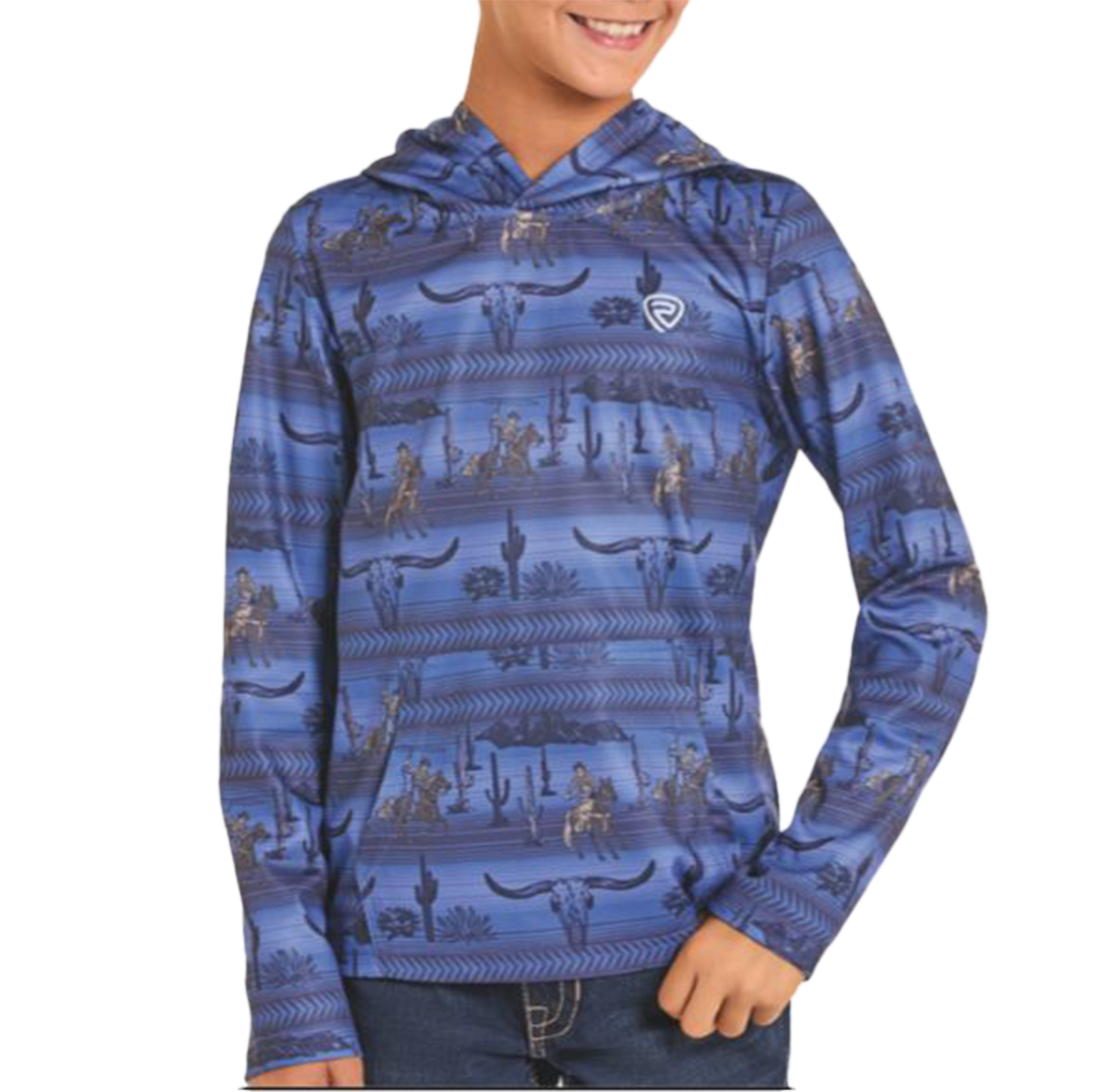 Rock & Roll Denim Boys' Aztec Performance Hoodie