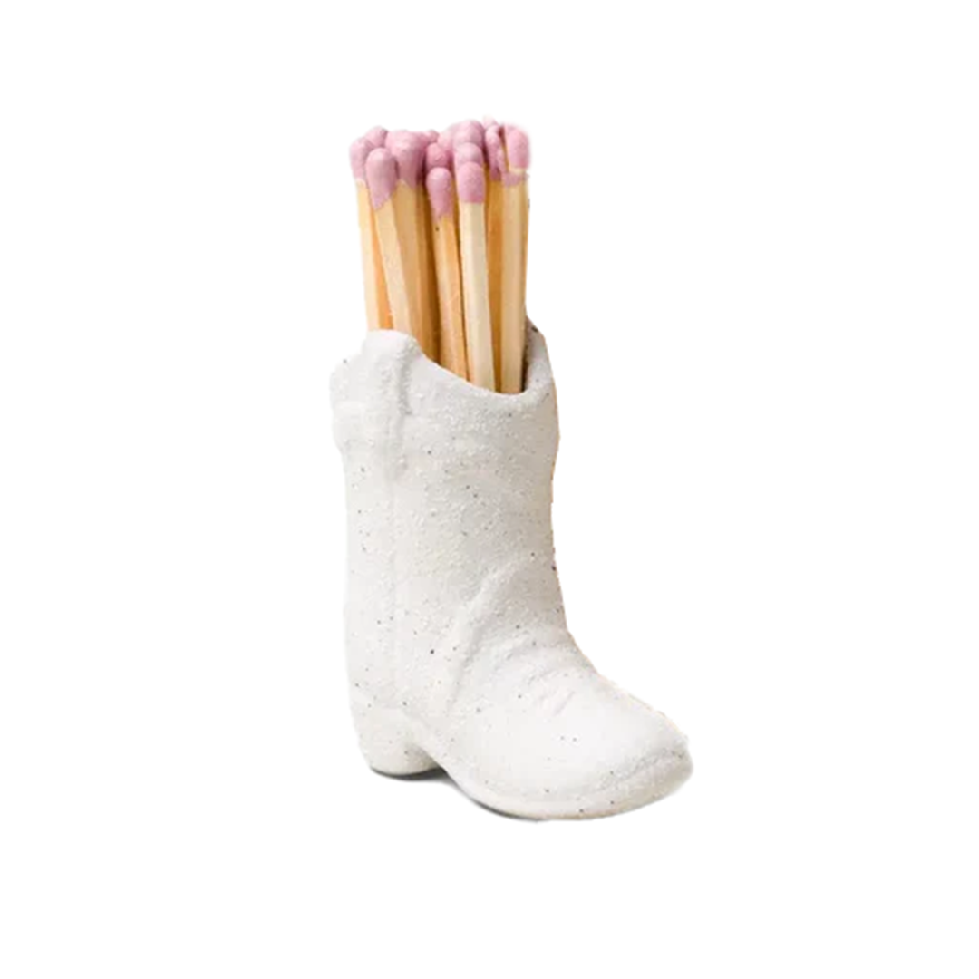 Ceramic Cowboy Boot Matchstick Holder