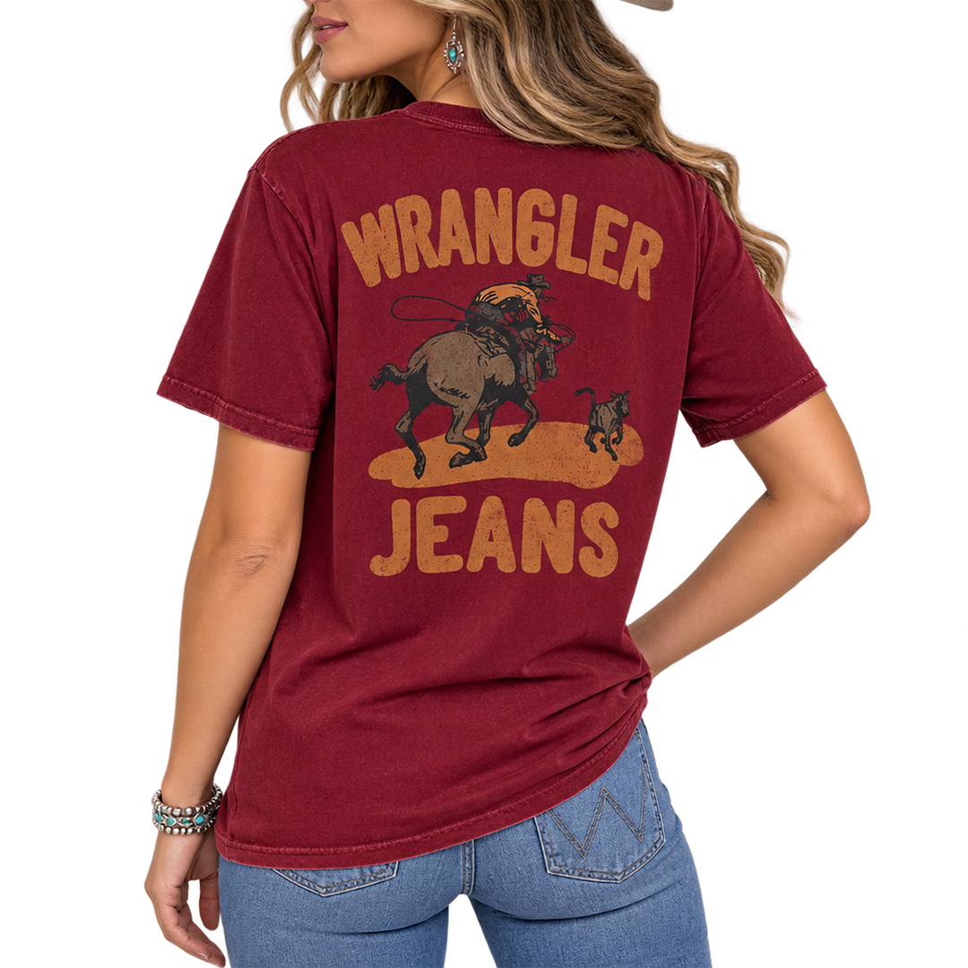 Wrangler Women's Gallopping Girlfriend Back Graphic Tee