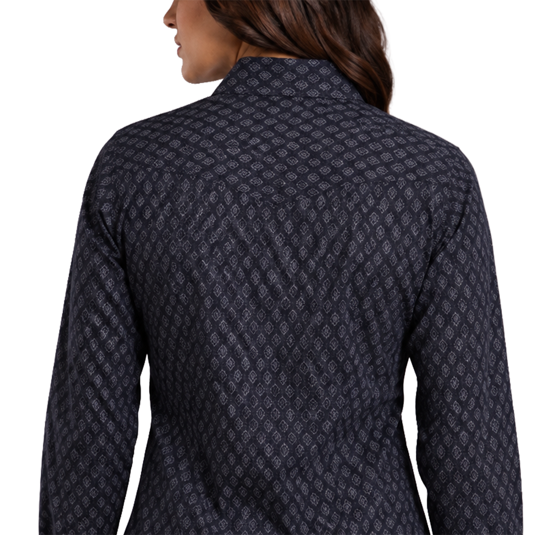 Chemise à boutons-pression à manches longues imprimé cheval Border pour femme Roper