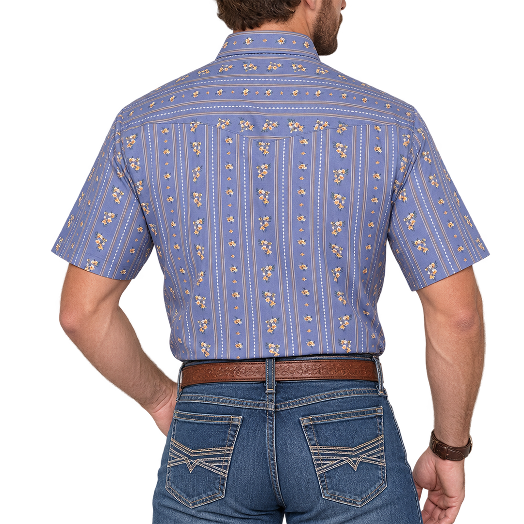 Chemise à manches courtes à boutons pression à carreaux Ely Cattleman pour homme