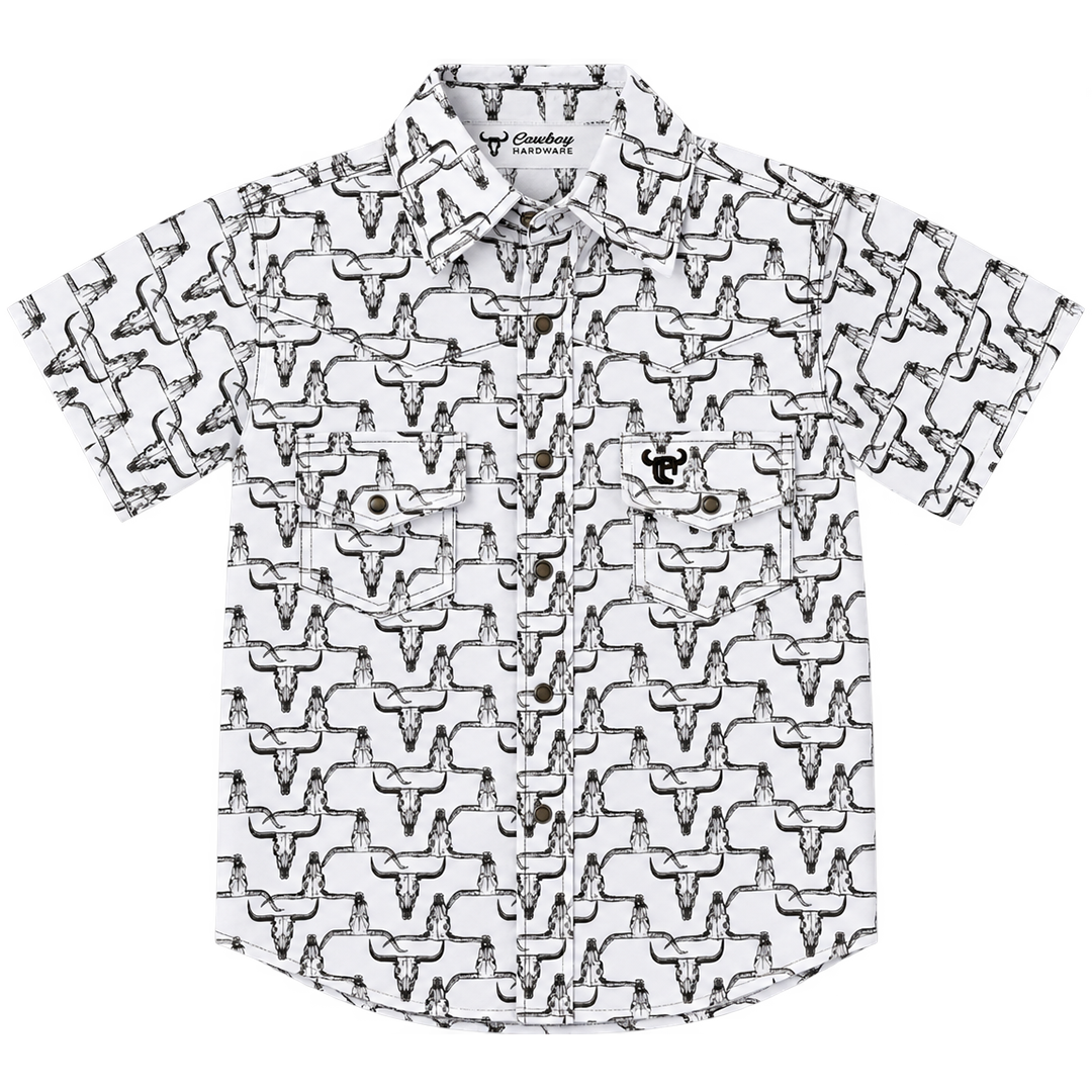 Chemise à manches longues et boutons-pression avec imprimé Bronco Cowboy Hardware pour tout-petits garçons