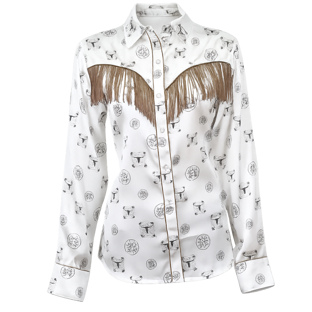 Cowgirl Hardware Women's Fringe Long Sleeve Snap Shirt
