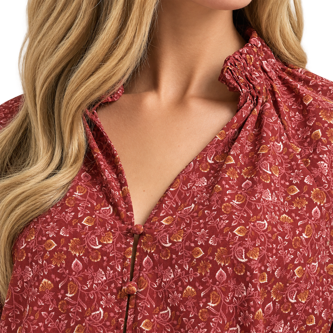 Wrangler Women's Button Front Princess Blouse