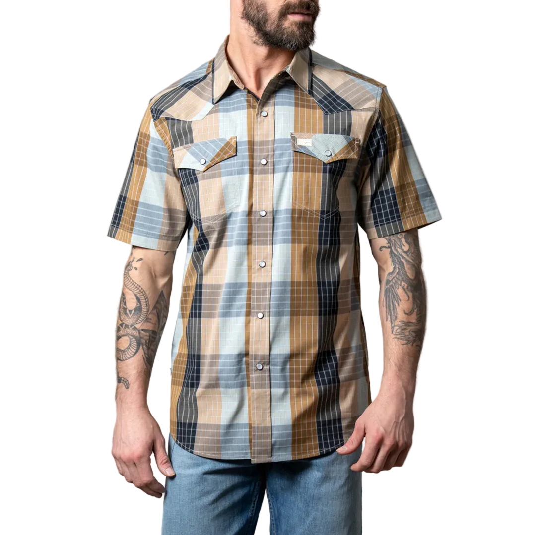 Chemise à manches courtes à boutons pression et carreaux Chico Kimes Ranch pour homme