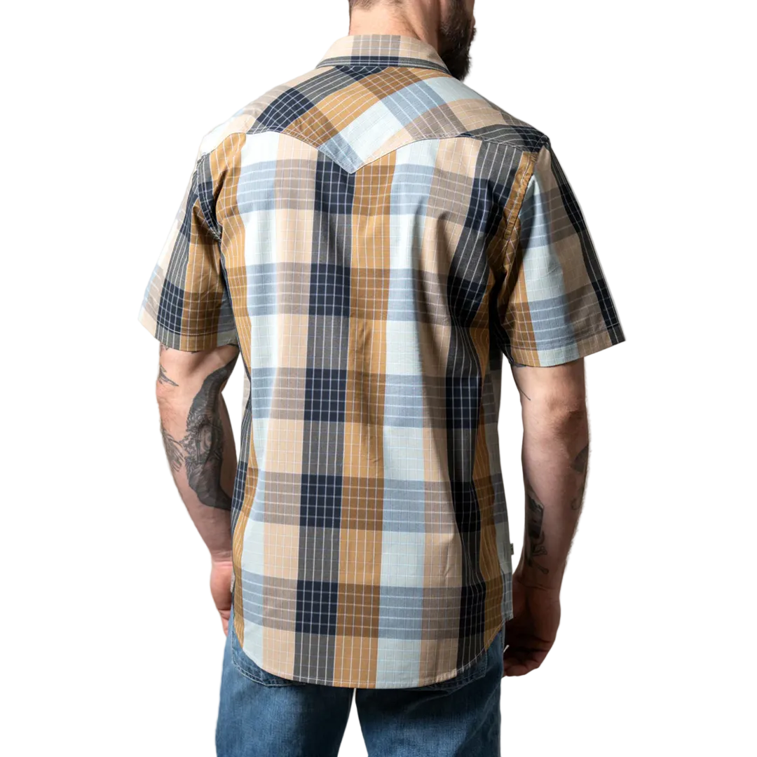 Chemise à manches courtes à boutons pression et carreaux Chico Kimes Ranch pour homme