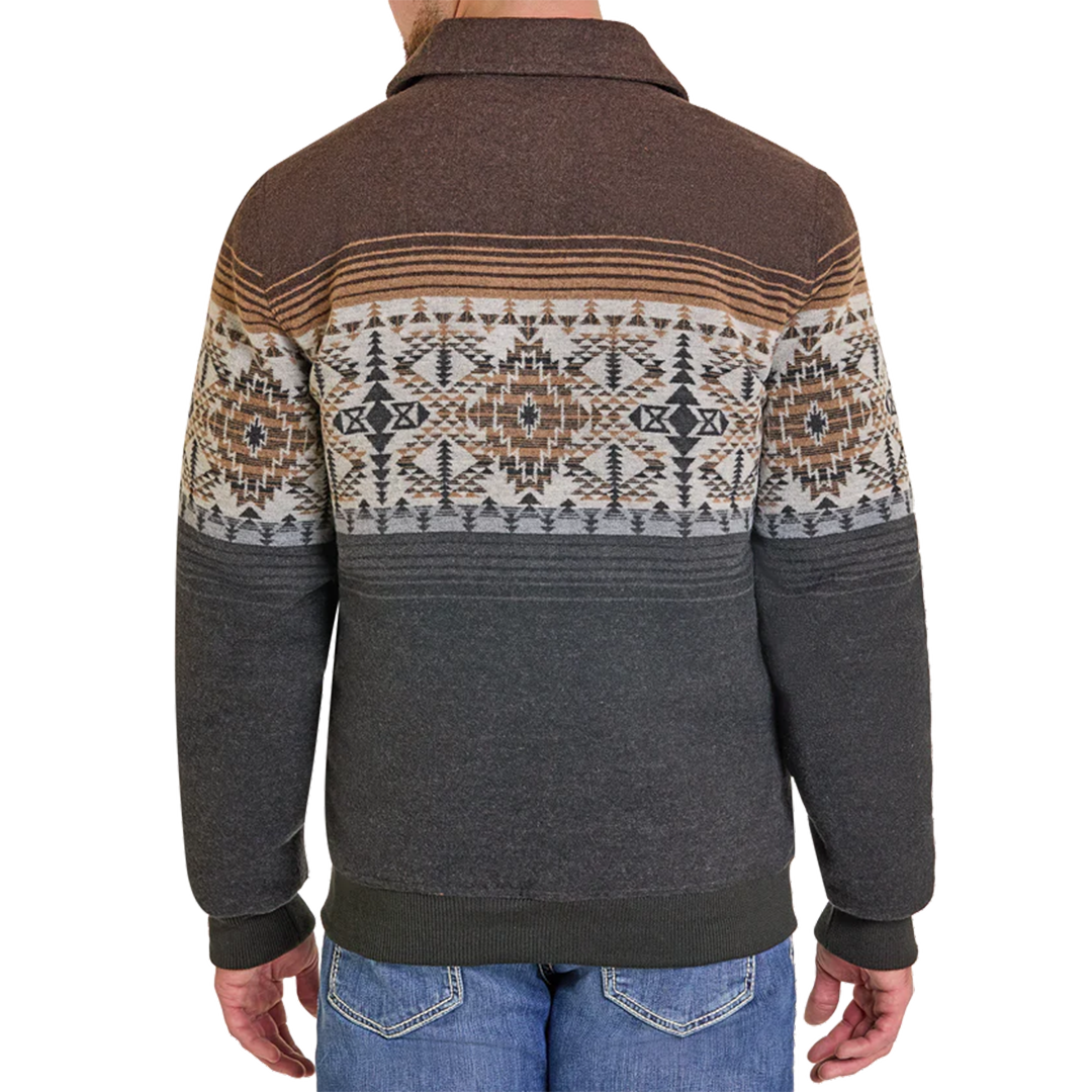 Panhandle Men's Pueblo Aztec Border Jacquard Bomber Jacket