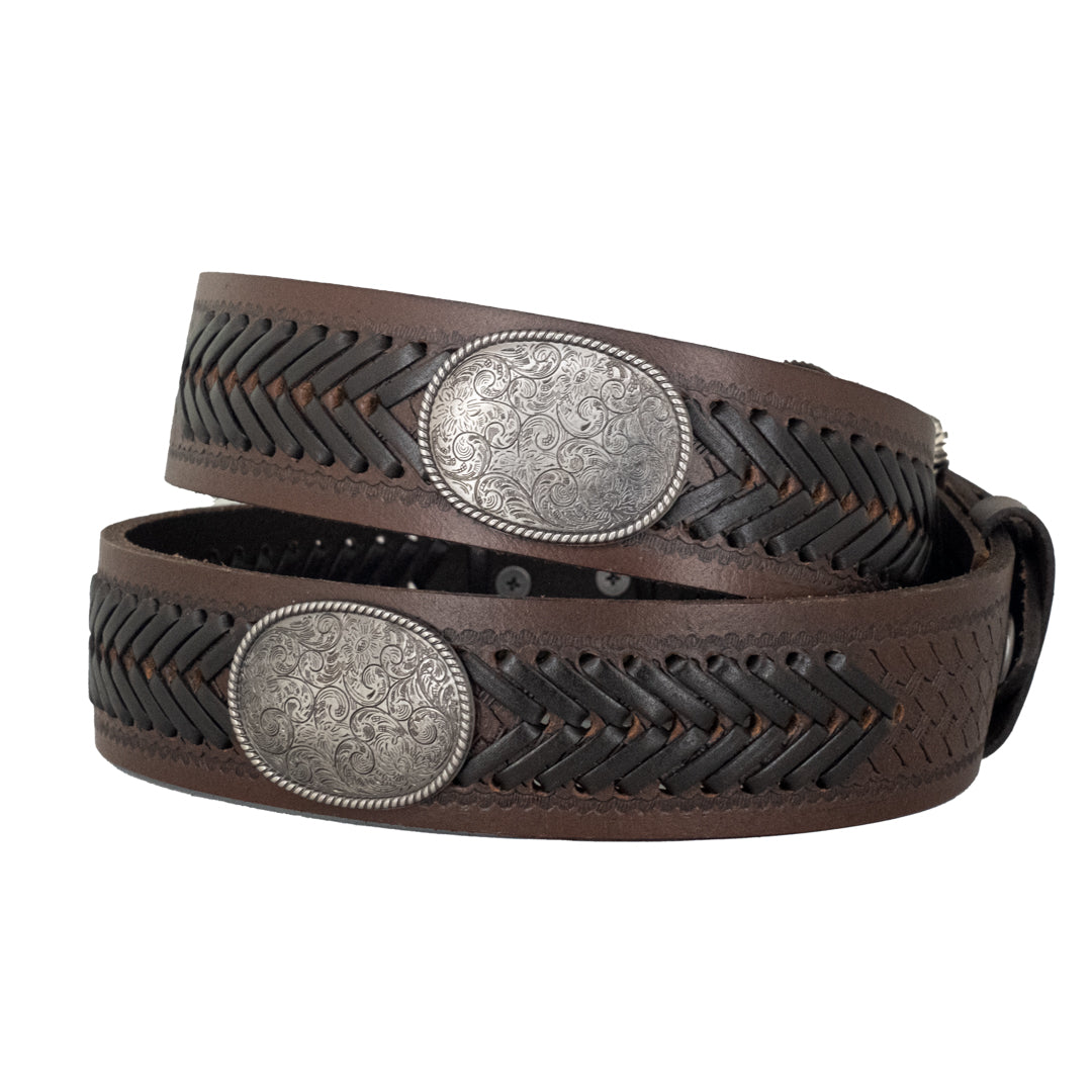 Spirit Leather Men's Laced Concho Belt