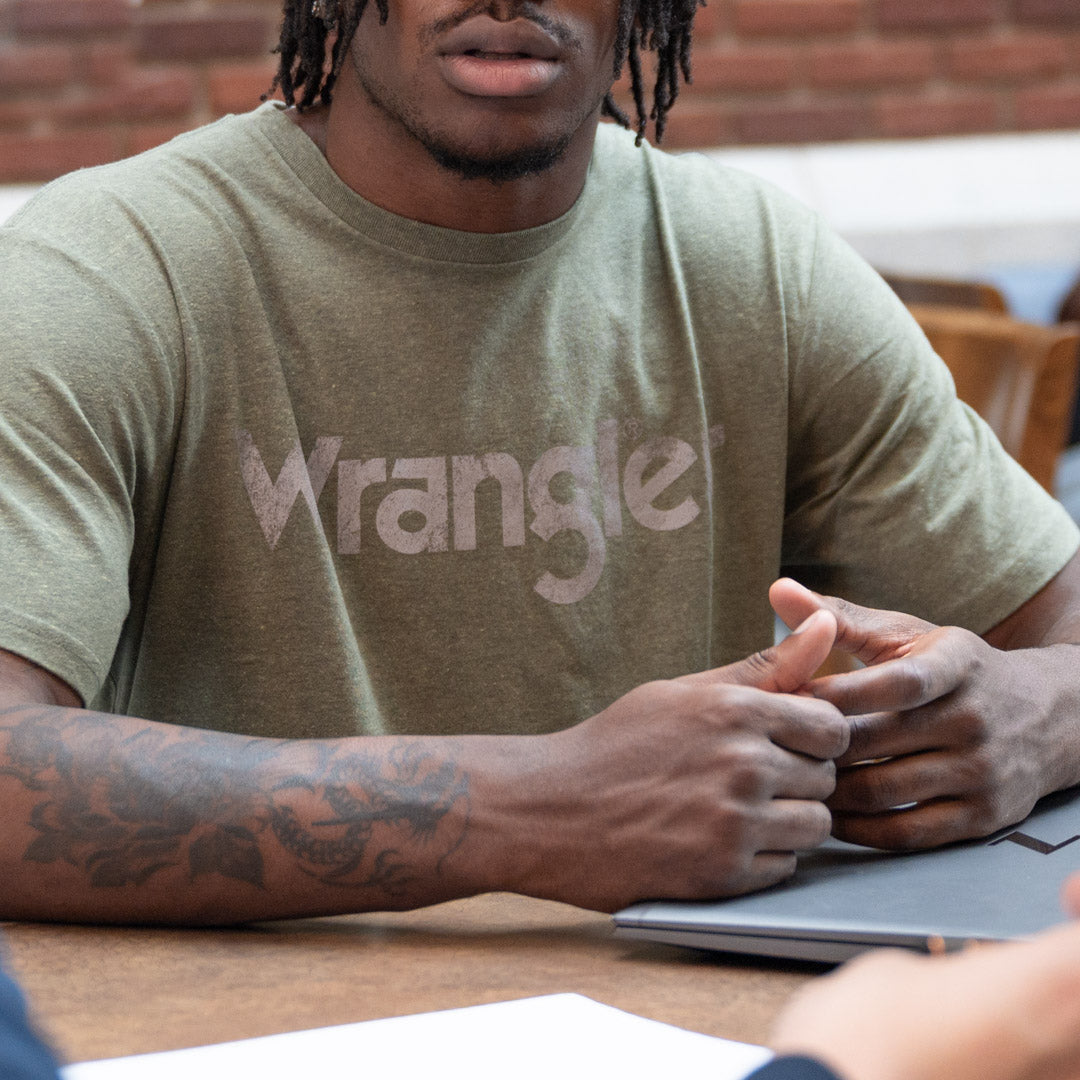 Wrangler Men's Logo Olive T-Shirt