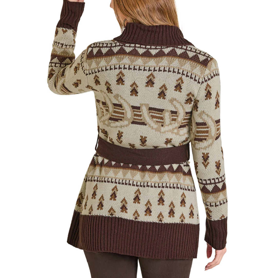 Panhandle Slim Women's Horse Shoe Belted Cardigan