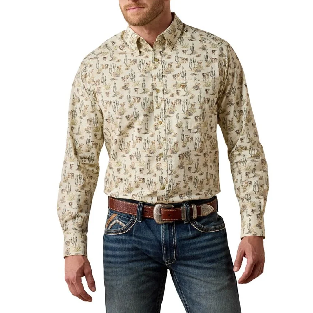 Chemise boutonnée à manches longues avec logo Ariat pour homme