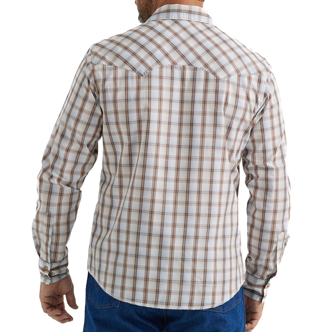 Wrangler Men's 20X Competition Plaid Snap Shirt In Brown