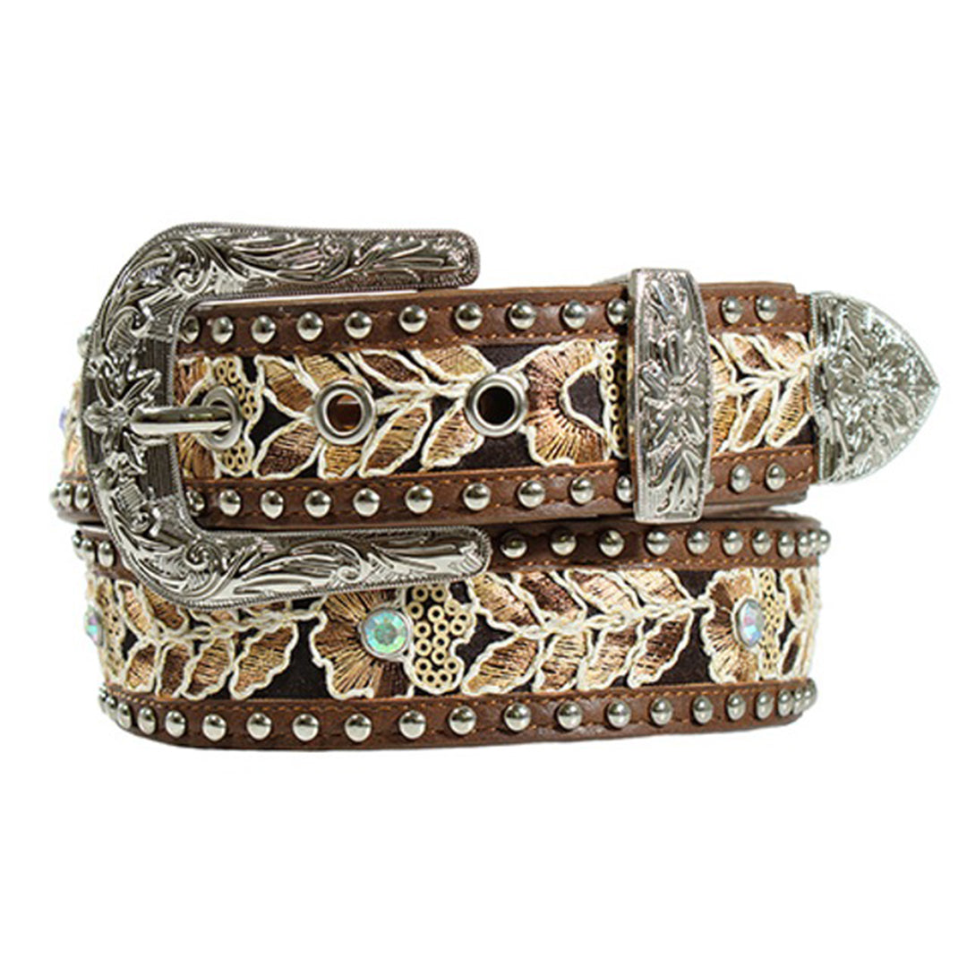 Angel Ranch Women's Floral Laced Stitched Pattern Belt | Lammle's ...