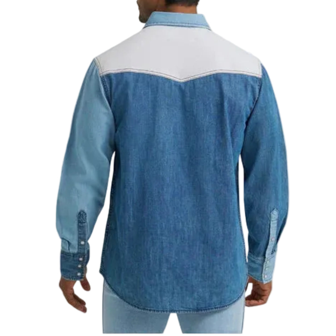 Chemise à boutons-pression manches longues Western vintage Wrangler pour homme
