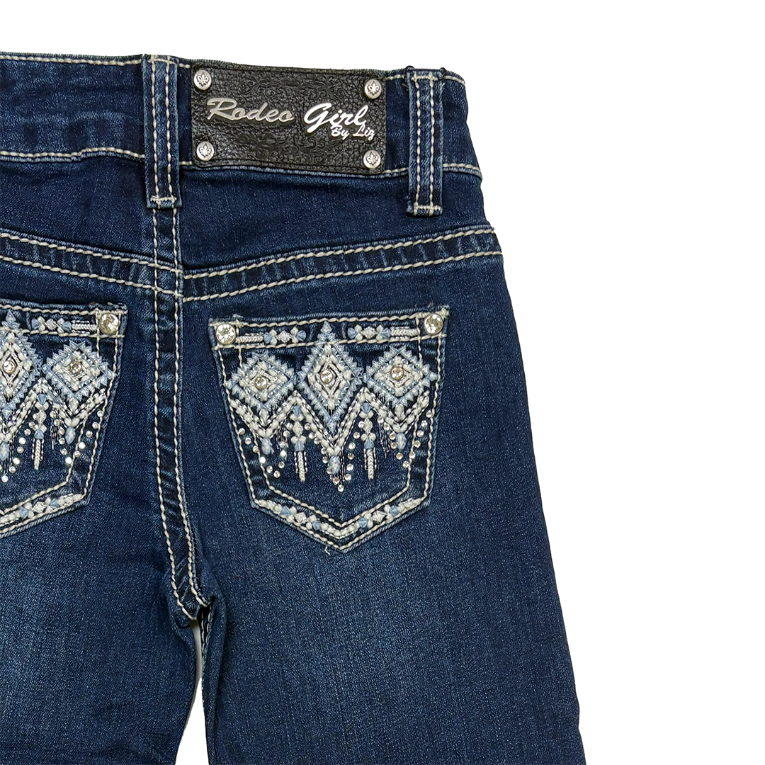 Rodeo Girl Girls' Diamond Embroidery Bootcut Jeans