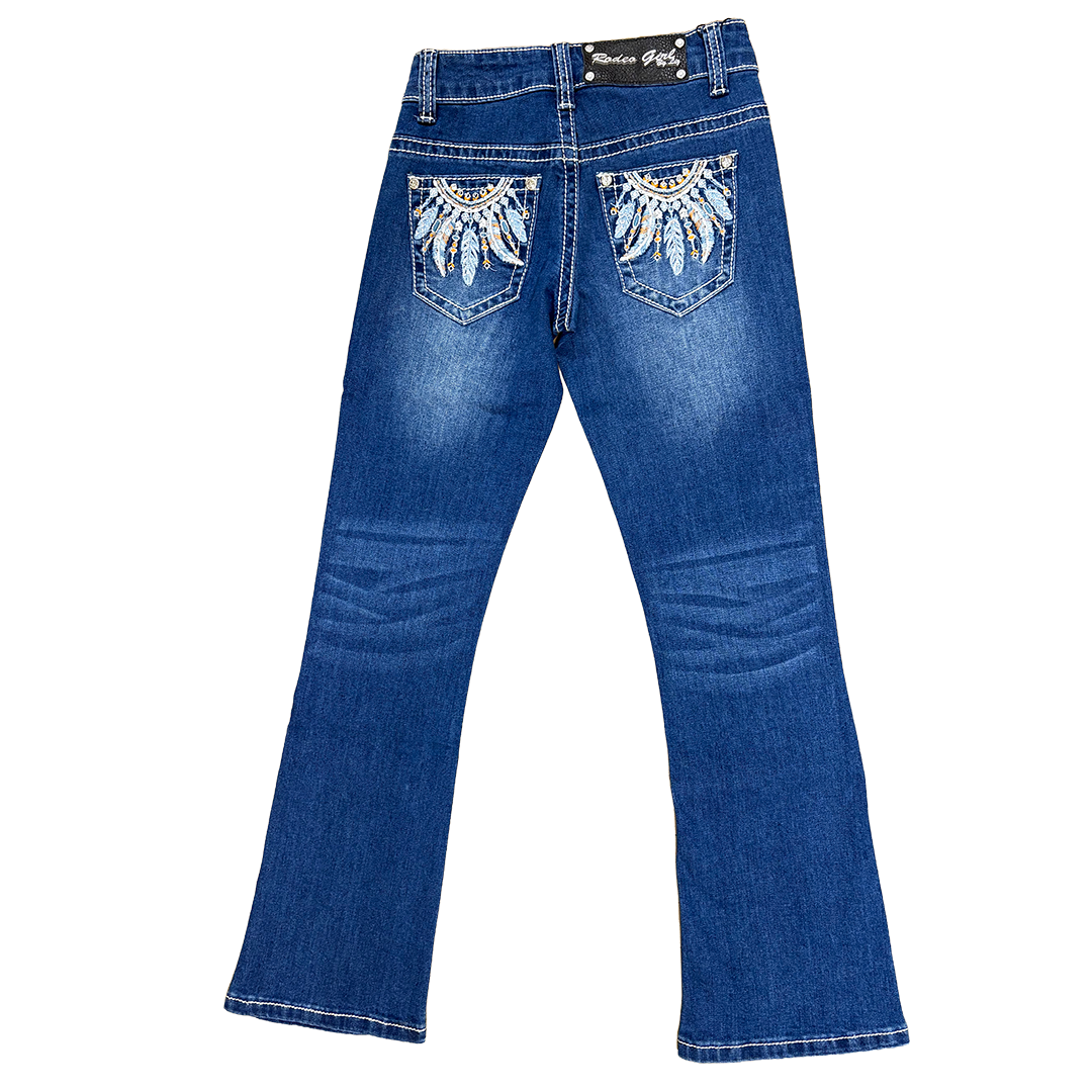 Rodeo Girl Girls' Dreamcatch Embroidery Bootcut Jeans