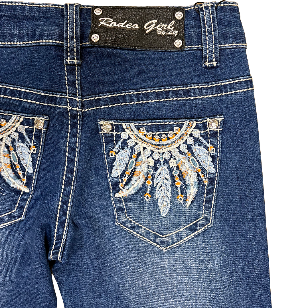 Rodeo Girl Girls' Dreamcatch Embroidery Bootcut Jeans