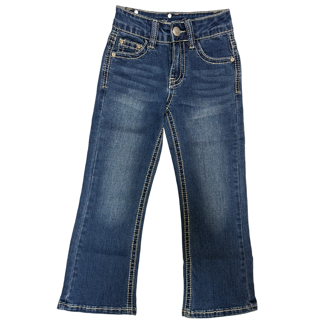 Rodeo Girl Girls' Pink Sun Embroidery Bootcut Jeans