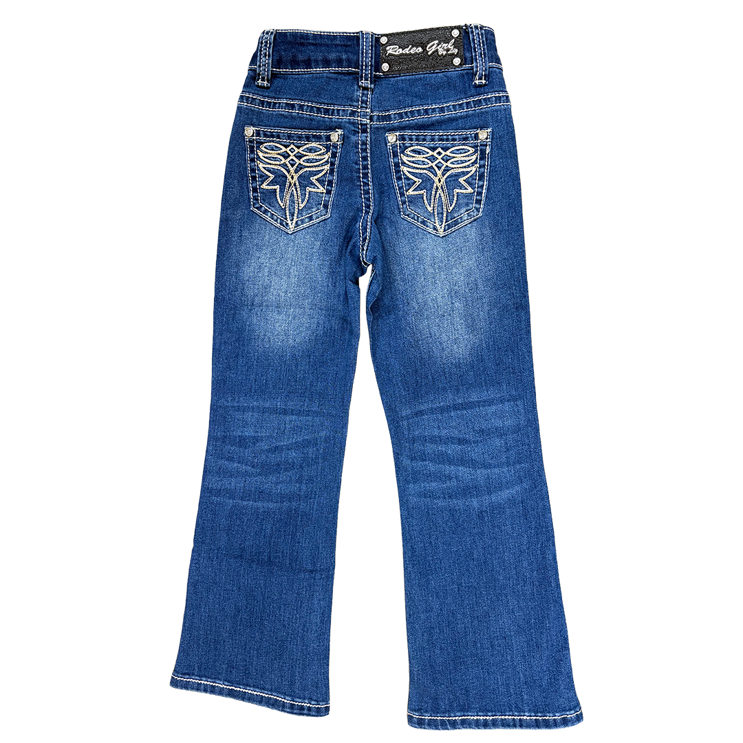 Rodeo Girl Girls' Boot Stich Embroidery Bootcut Jeans