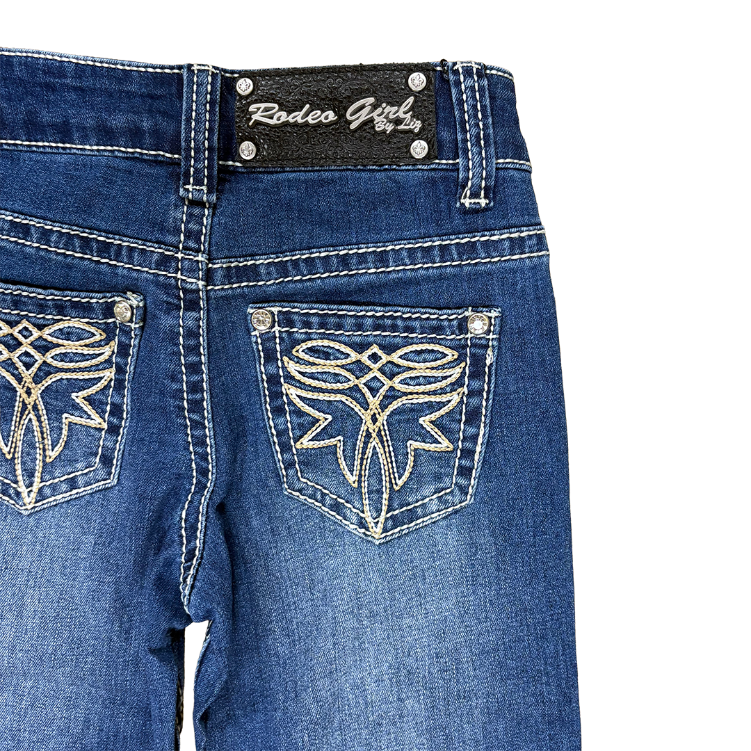 Rodeo Girl Girls' Boot Stich Embroidery Bootcut Jeans