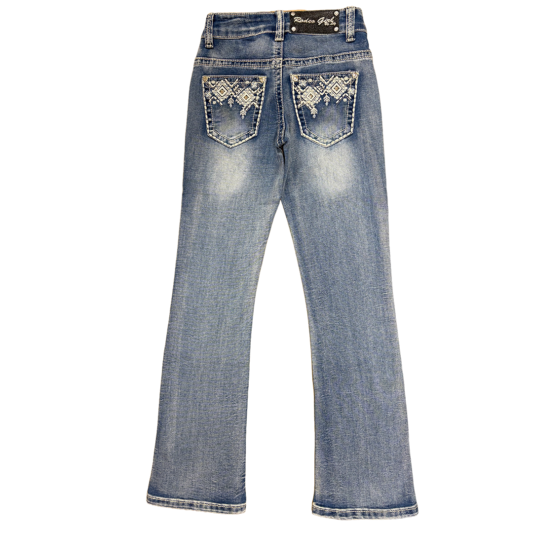 Rodeo Girl Toddler Girls' Aztec Embroidery Bootcut Jeans