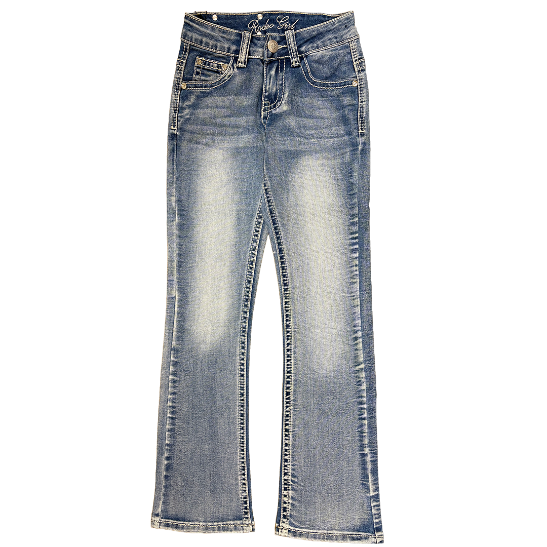 Rodeo Girl Toddler Girls' Aztec Embroidery Bootcut Jeans