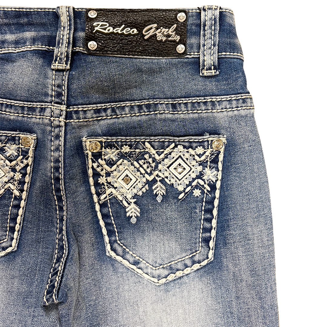 Rodeo Girl Toddler Girls' Aztec Embroidery Bootcut Jeans
