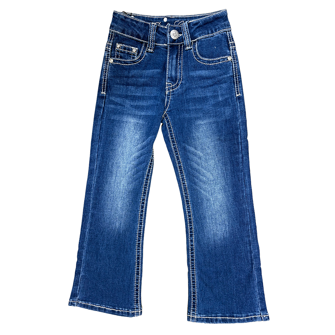 Rodeo Girl Girls' Mandala Embroidery Bootcut Jeans