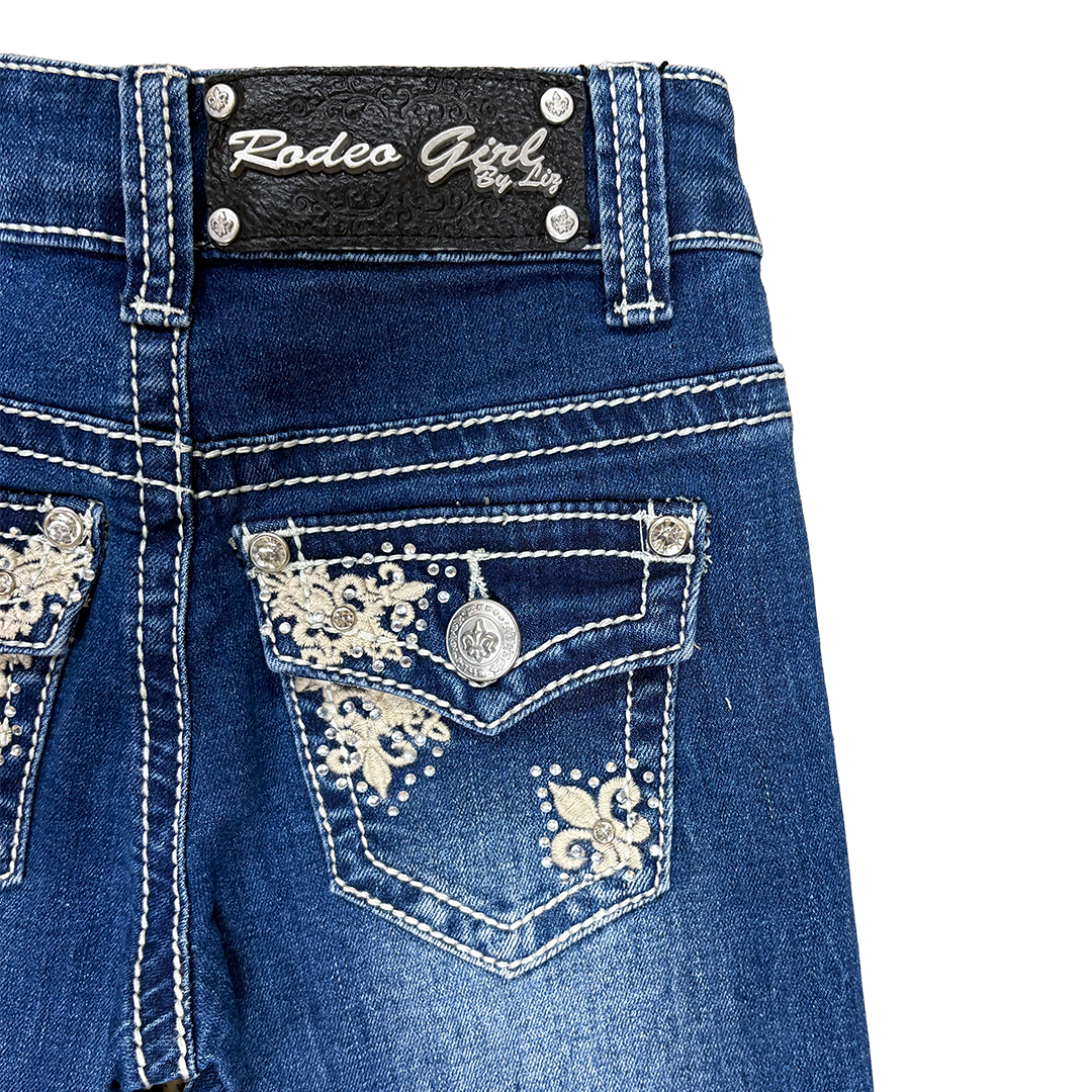 Rodeo Girl Girls' Mandala Embroidery Bootcut Jeans
