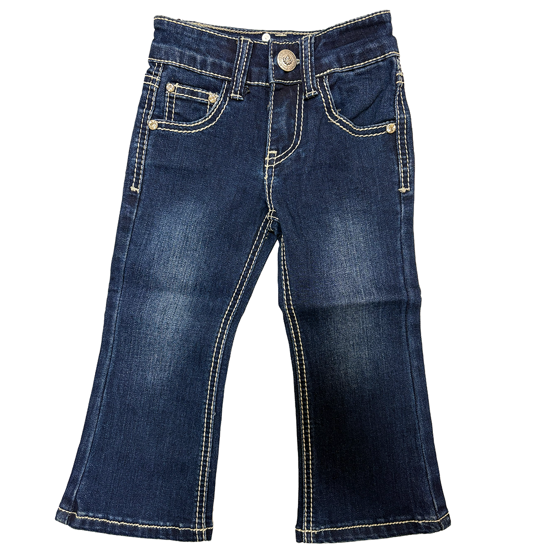 Rodeo Girl Toddler  Girls' Pink Flower Embroidery Bootcut Jeans