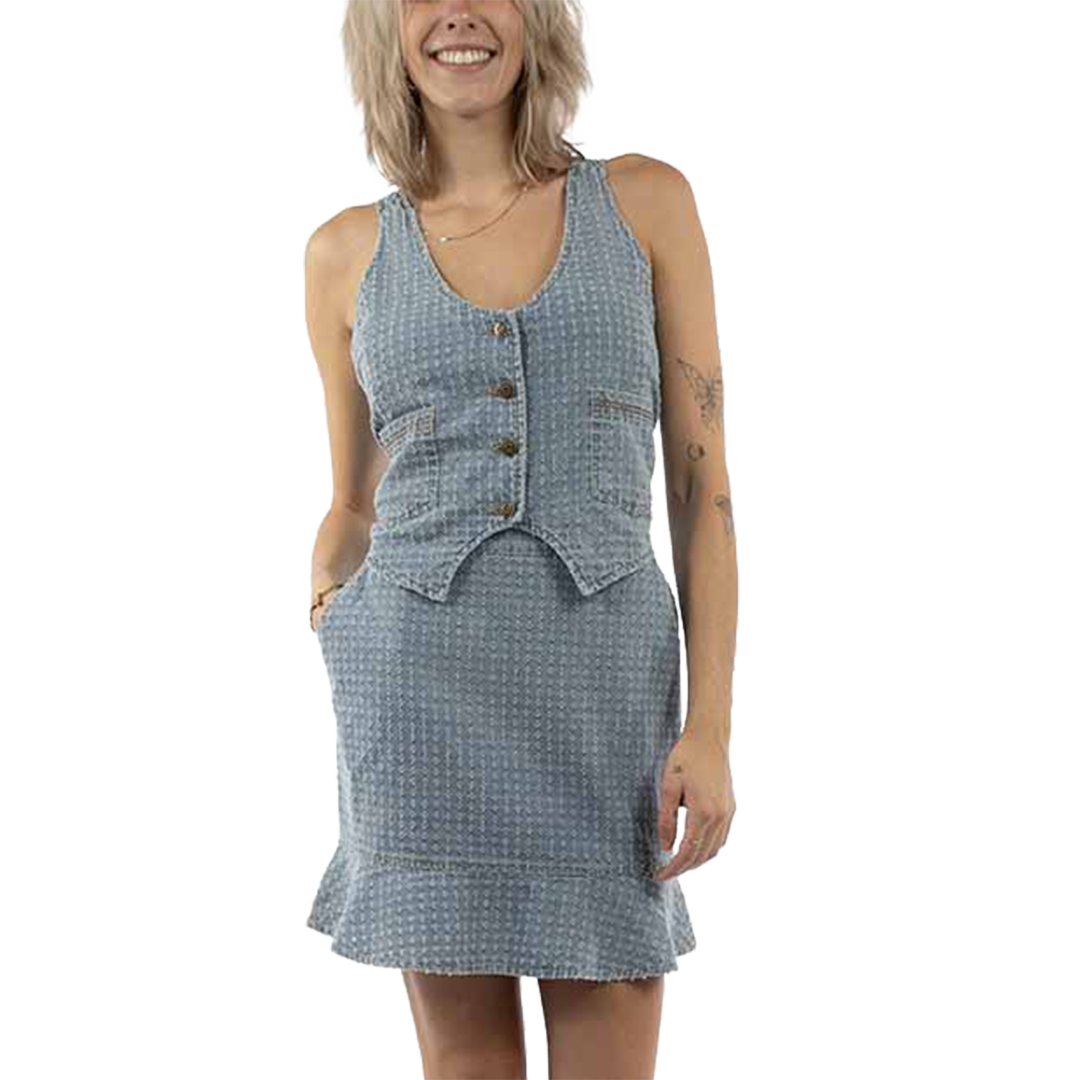 Jupe à volants en jean Scully pour femme