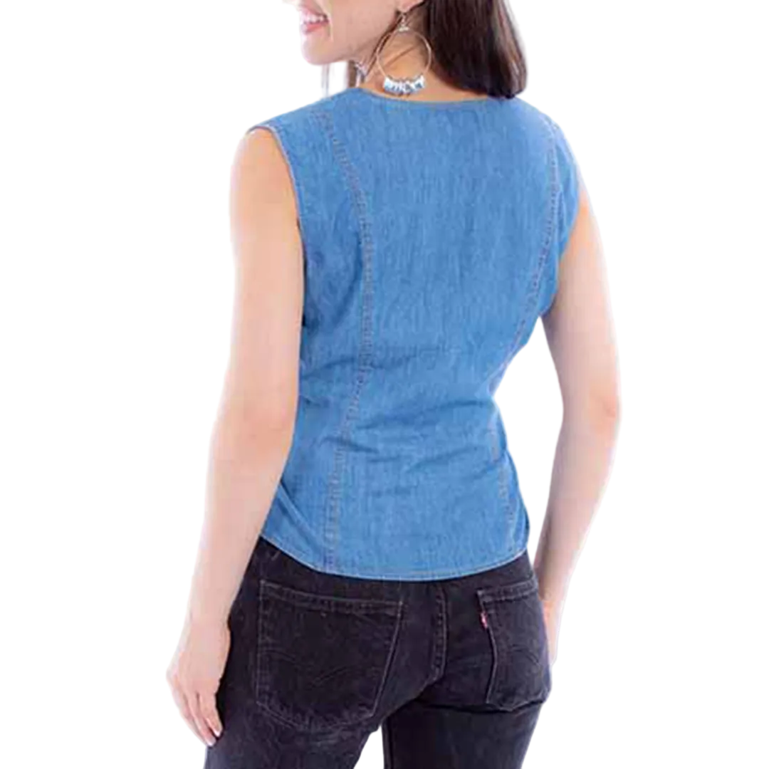 Gilet en cuir dégradé Scully pour femme