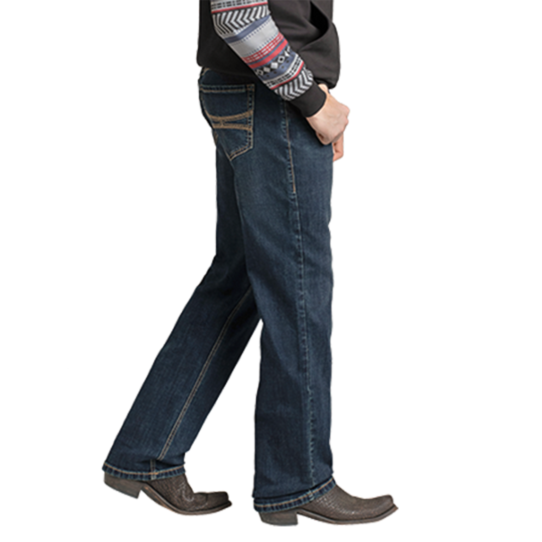 Rock & Roll Denim Men's Embroidery Stackable Bootcut Jeans