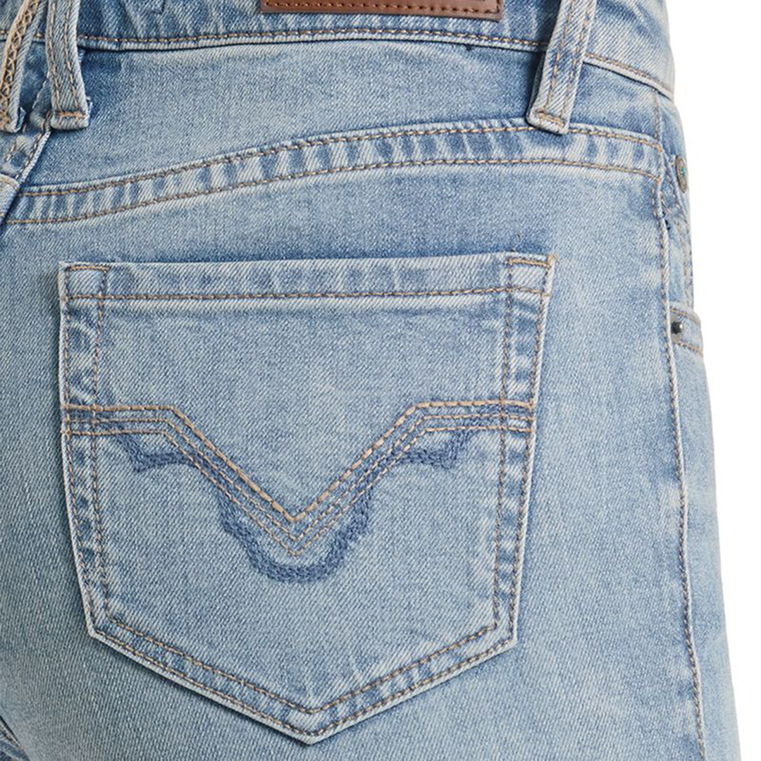 Jean bootcut Rock & Roll Denim pour femme avec motifs aztèques et entrecroisés