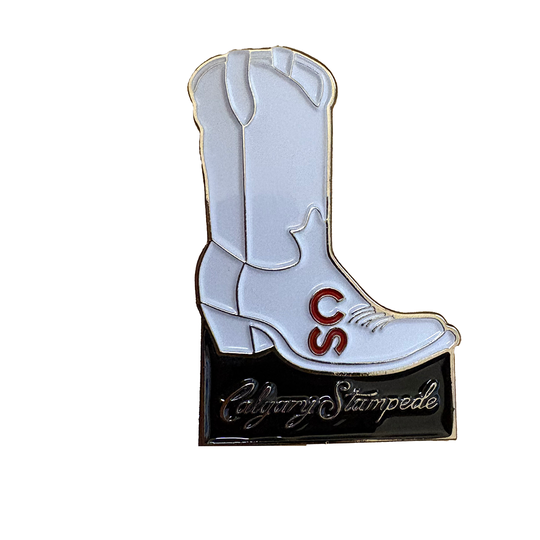 Calgary Stampede White Boot Pin
