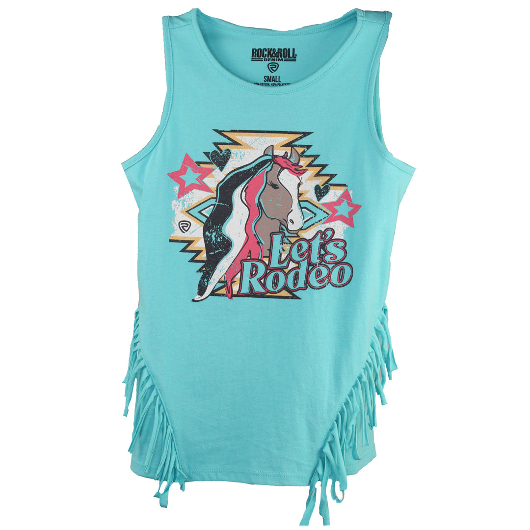Rock & Roll Cowgirl Girls' Graphic Fringe Tank