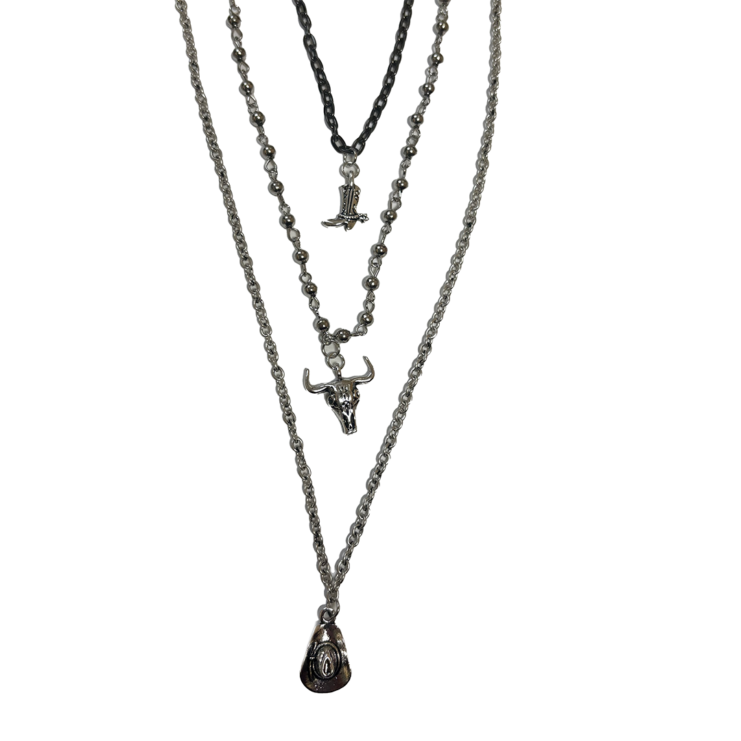 West & Co Jewelry Boot / Skull / Hat Necklace
