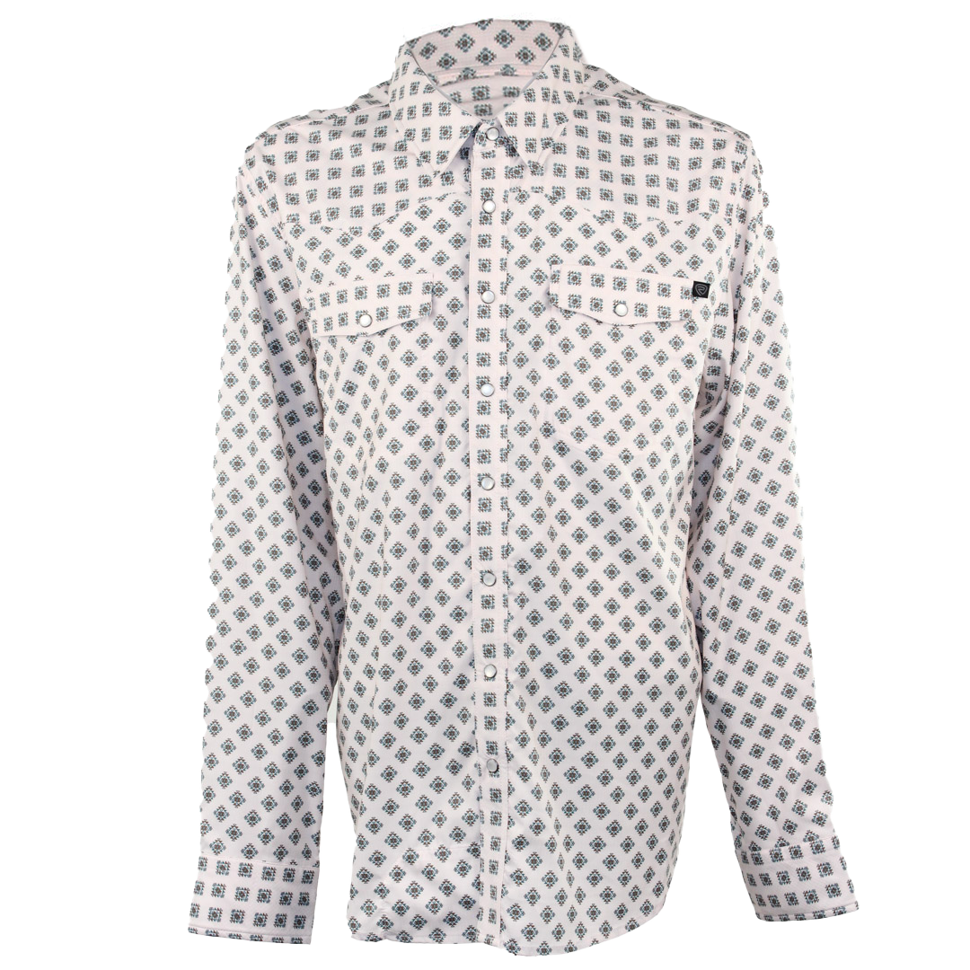 Rock & Roll Denim Men's Aztec Print Long Sleeve Snap Shirt