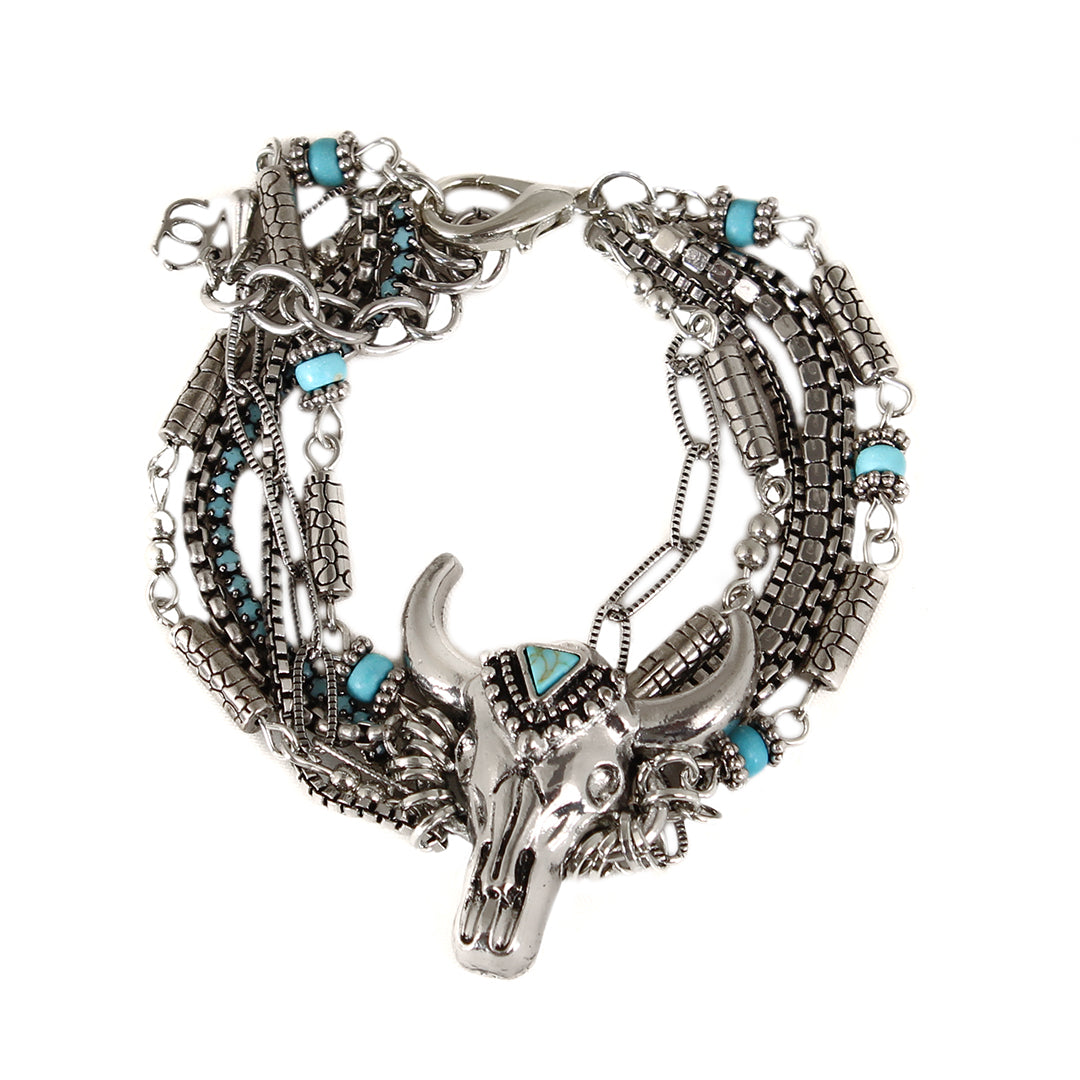 Cowgirl Confetti Women's Steer Charm Bracelet