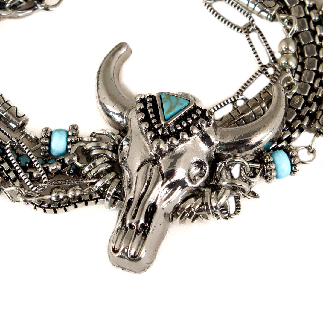 Cowgirl Confetti Women's Steer Charm Bracelet