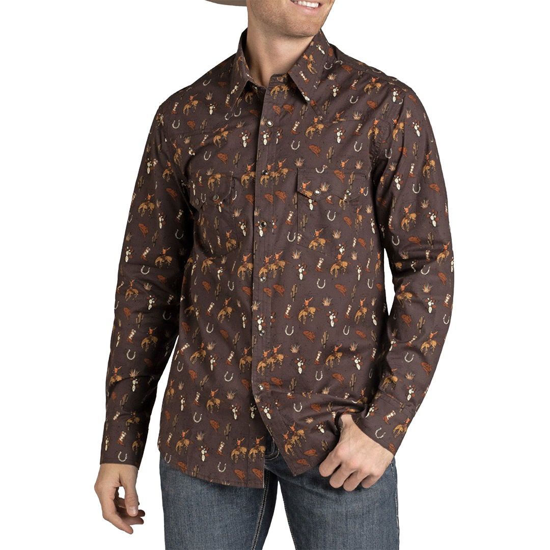 Rock & Roll Denim Men's Bronc Rider Long Sleeve Snap Shirt
