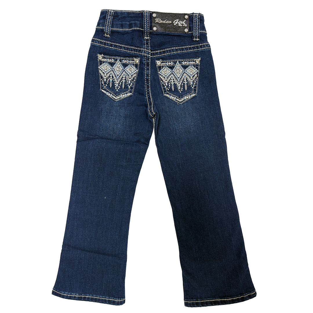 Rodeo Girl Girls' Diamond Embroidery Bootcut Jeans