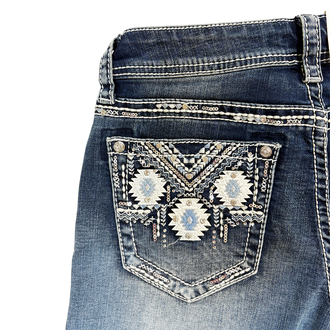 Grace in LA Women's Aztec Embroidery Shorts