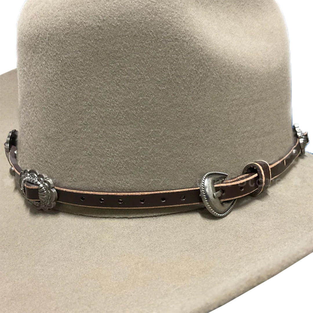 3D Belt Scalloped Conchos Nail Head Hatband