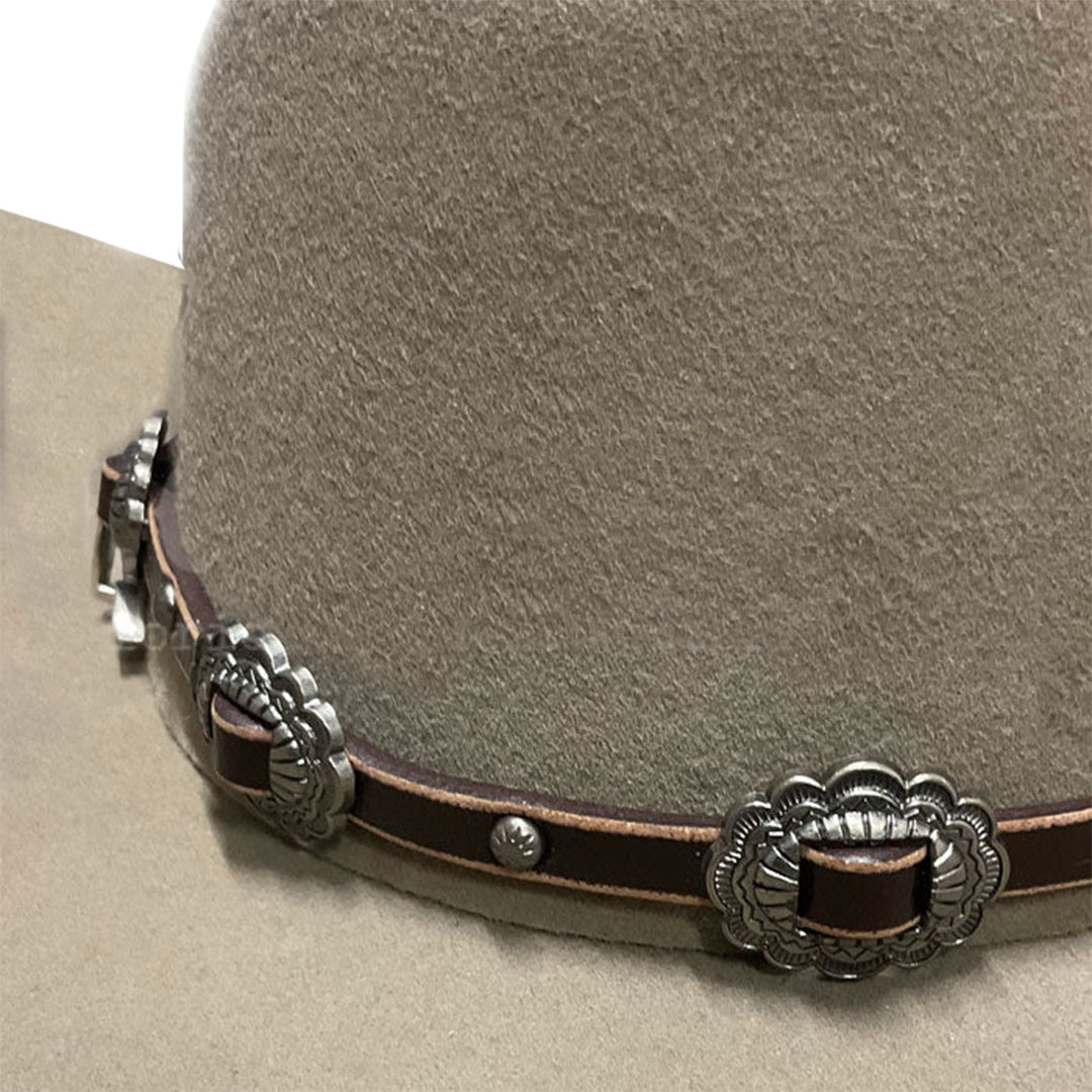 3D Belt Scalloped Conchos Nail Head Hatband