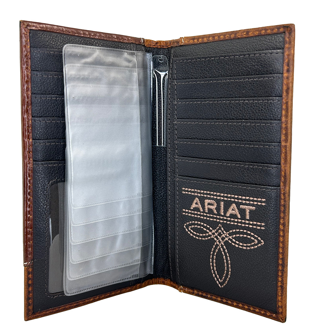 Ariat Men's Filigree Overlay Leather Rodeo Wallet