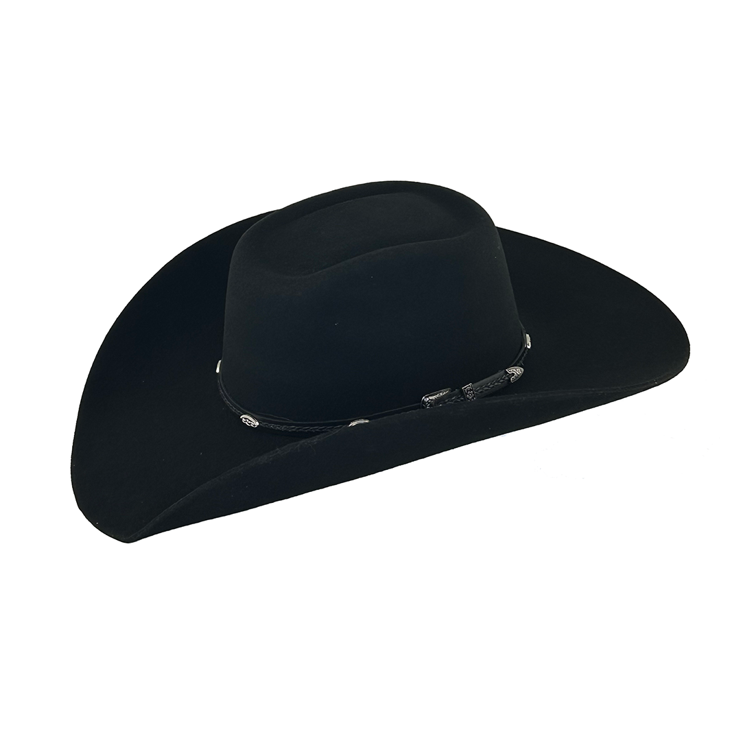 Chapeau Cowboy Western Noir Master Hatters Of Texas, 3X Mélange Castor, Taille 7 1/8, Bande Argent