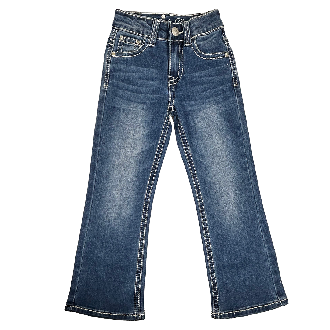 Rodeo Girl Girls' V Stitch Embroidery Bootcut Jeans