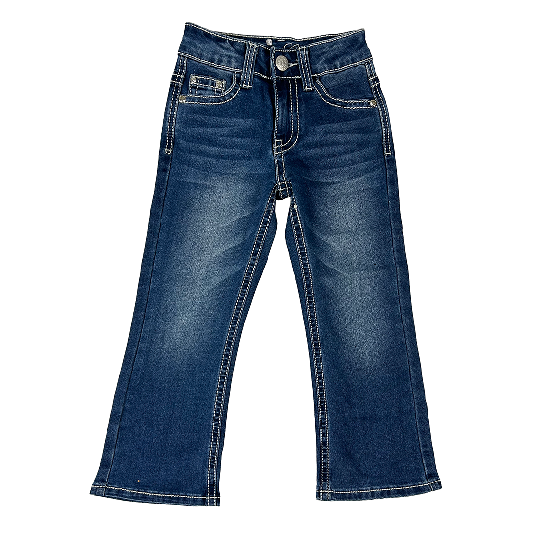 Rodeo Girl Girls' Feathers Embroidery Bootcut Jeans
